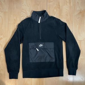 Nike Men’s Half Zipper Stand Collar Sports Pullover Black